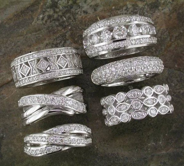 Simply a handful of stylish diamond right hand rings we put together for a photo shoot.
